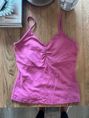 Women's Pink Ruched Cami Tank Top